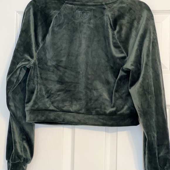 UGG Beckner Cropped Sweatshirt for Women Emerald Green - Picture 2 of 4